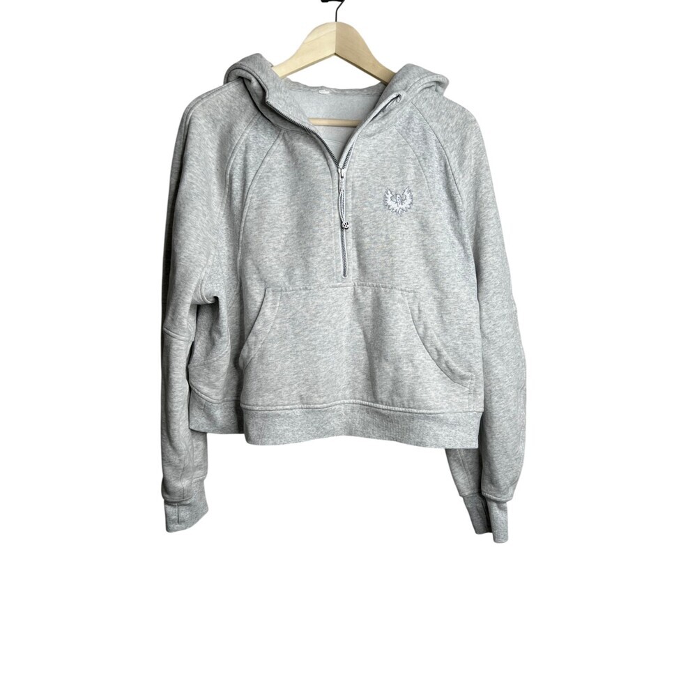 Lululemon Scuba Oversized 1/2 Zip Hoodie Heathered Core Light Grey XL/XXL *LOGO